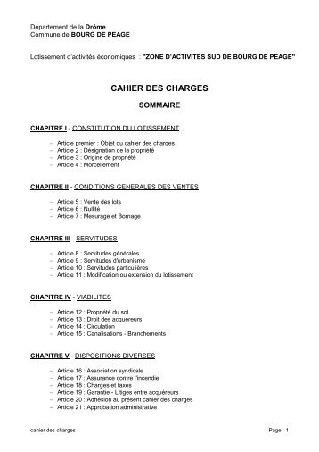 cahier des charges - ZoneDActivite.com