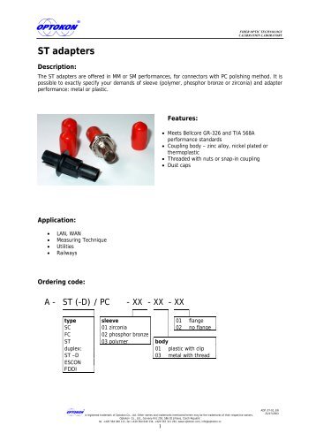 ST adapters - OPTOKON as