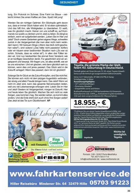 Ausgabe 27 - Okt. / Nov. 2011 - Senioren Journal