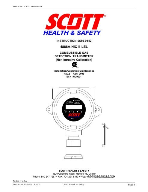 NIC II Transmitters - User Manual - Scott Safety