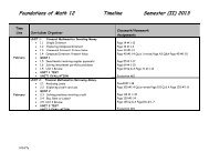 Foundations of Math 12 Timeline Semester (II) 2013 - St John Brebeuf