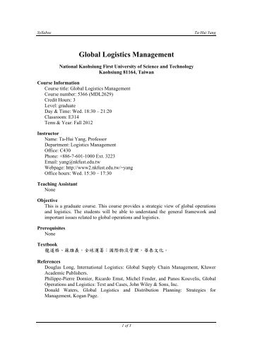 Global Logistics Management