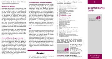 Bauchfelldialyse CAPD - Deutsche Nierenstiftung