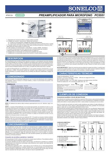 PREAMPLIFICADOR PARA MICROFONO PC5551 - Sonelco