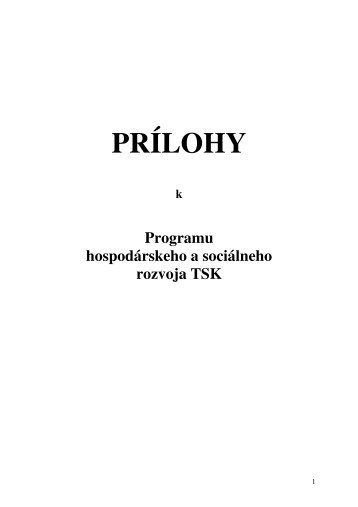 prÃ­lohy k PHSR TSK - TrenÄiansky samosprÃ¡vny kraj