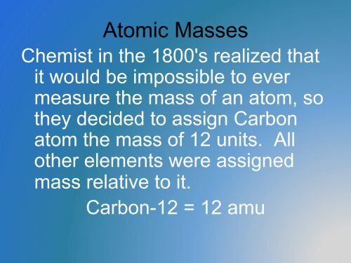 Atomic Masses