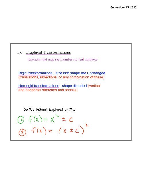 1.6 Graphical Transformations Do Worksheet