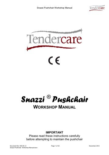 snazzi pushchair workshop manual.pdf - Tendercare Ltd