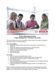 Project Management Intern Project Management ... - Bosch-Career