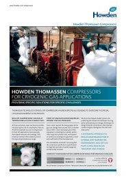 howden Thomassen Compressors for CryogeniC gas appliCations