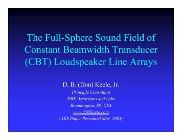 (CBT) Loudspeaker Line Arrays - Audio Artistry