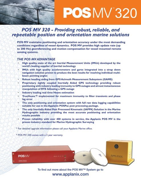 POS MV 320 - Providing robust, reliable, and repeatable ... - Terrasond
