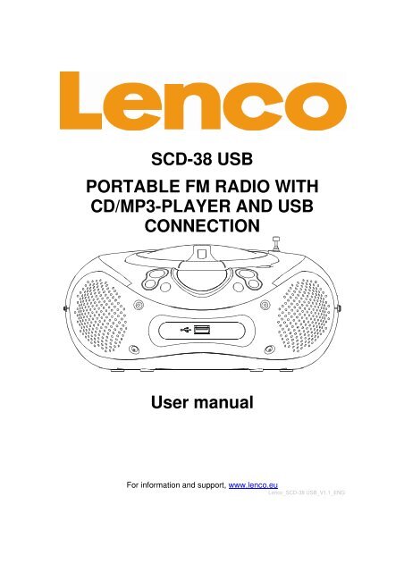 SCD-38 USB PORTABLE FM RADIO WITH CD/MP3 ... - Lenco