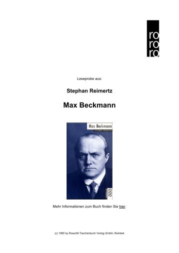 Max Beckmann - Rowohlt Theaterverlag