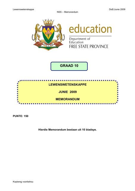 Grade 10 life sciences