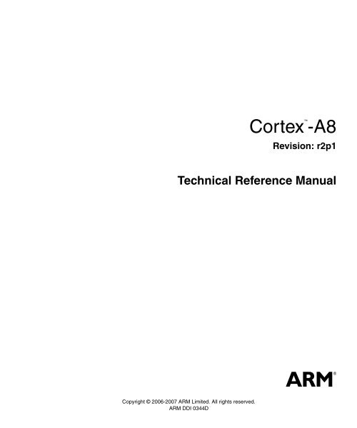 CortexA8 Technical Reference Manual ARM Information Center