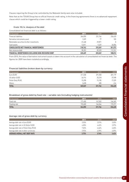 2011 Annual report - touax group