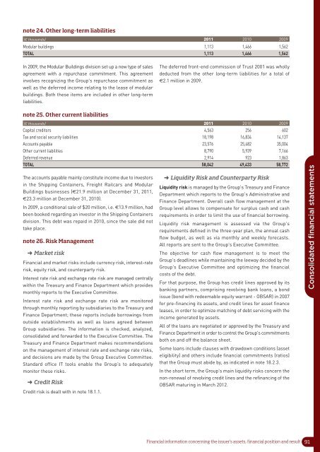 2011 Annual report - touax group