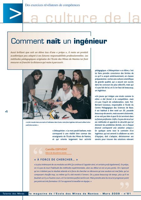 Talents des mines n°81 - Ecole des mines de Nantes