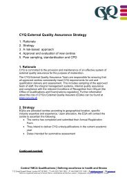 CYQ External Quality Assurance Strategy