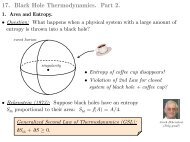 17. Black Hole Thermodynamics. Part 2.