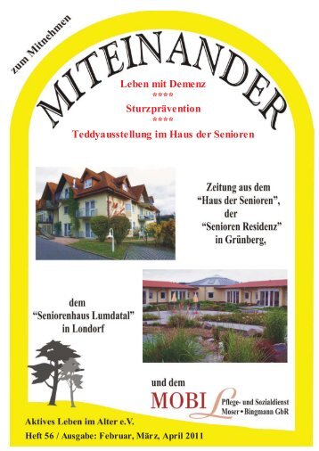 Leben mit Demenz **** Sturzprävention ... - Seniorenhaus Lumdatal