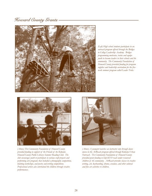 2009 ANNUAL REPORT - Community Foundation of Howard County