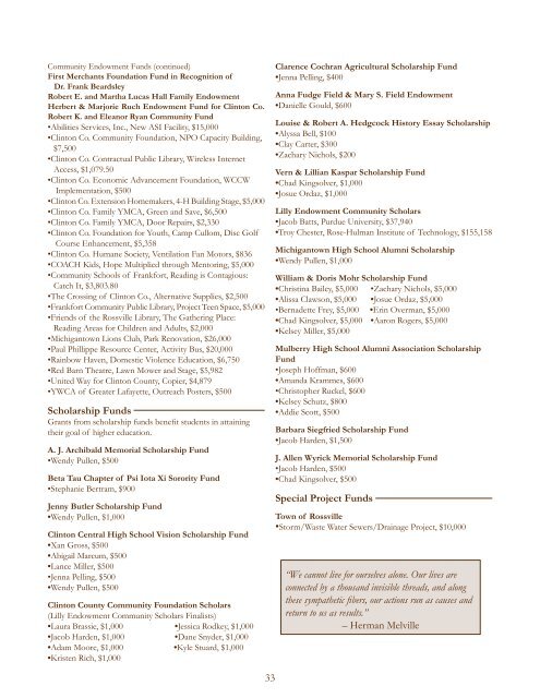 2009 ANNUAL REPORT - Community Foundation of Howard County