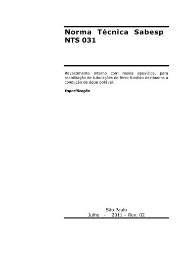 Norma TÃ©cnica Sabesp NTS 031