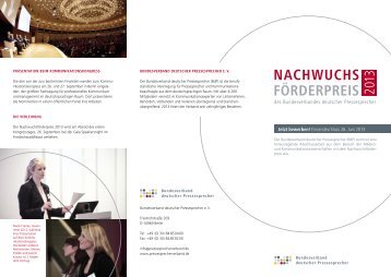 förderpreis nachwuchs - Bundesverband deutscher Pressesprecher ...