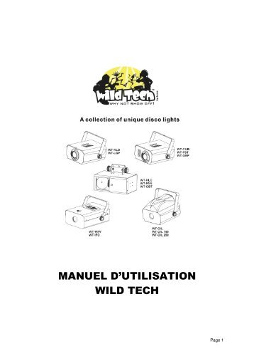 MANUEL D'UTILISATION WILD TECH - Expelec