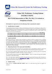 China NIL Proficiency Testing Scheme INSTRUCTIONS