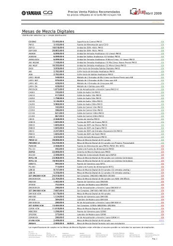 Lista de Precios 2009 Yamaha.pdf - Siluj