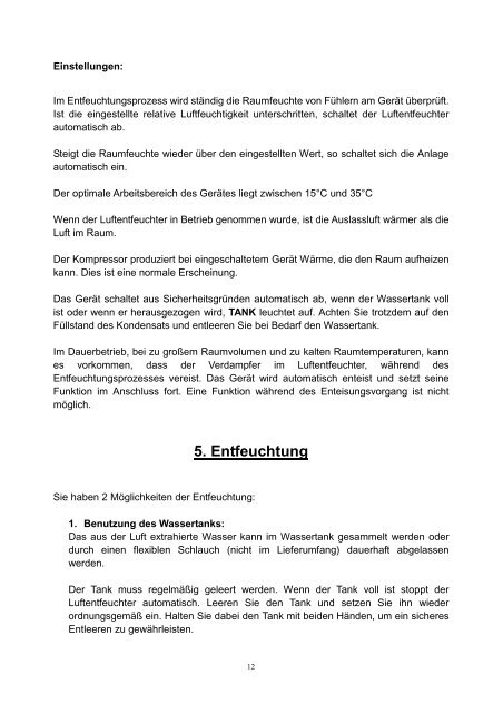 Bedienungsanleitung 5007 - Klaas Direktimport GmbH