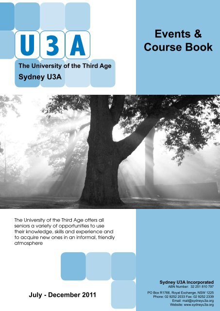 Course List 2nd Semester 2011 - Sydney U3A