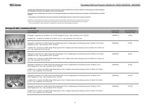 W220 Pricelist International Front.indd - MEC DESIGN