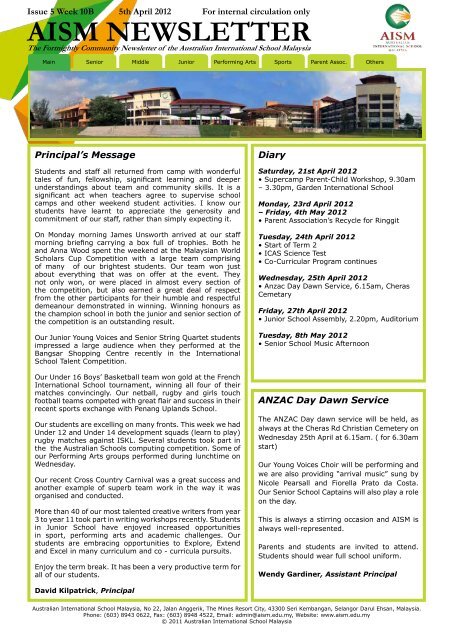 Issue - International School Malaysia