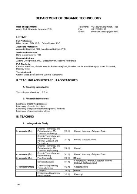 rok 2006 - Fakulta chemickej a potravinÃ¡rskej technolÃ³gie ...