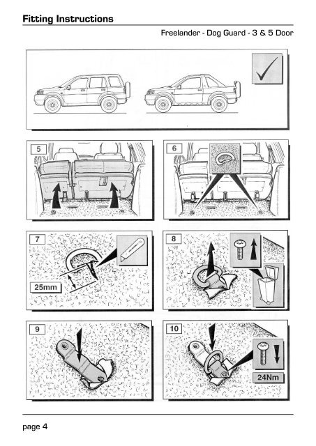 FITTING INSTRUCTIONS Dog Guard - 3 & 5 Door - Paddock Spares