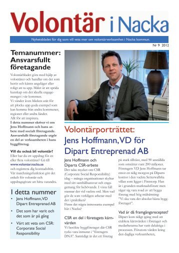Jens Hoffmann, VD för Dipart Entreprenad AB - Nacka kommun