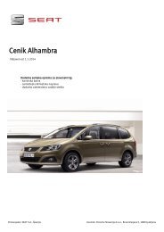 Informativni cenik Alhambra - Seat