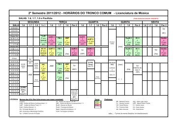 Horário Tronco Comum - ano letivo 2011/2012 - ESMAE