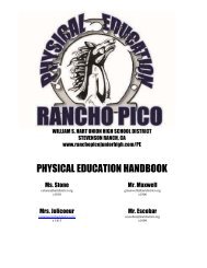 physical education handbook - Rancho Pico Junior High School