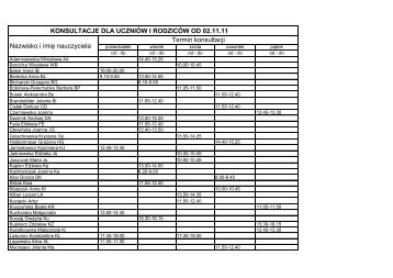 KONSULTACJE DLA UCZNIÃW I RODZICÃW OD ... - Zsg.wroclaw.pl