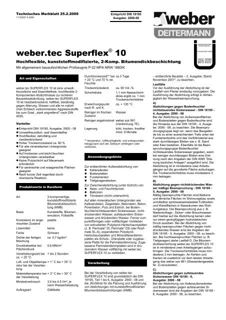 weber.tec SuperflexÃ‚Â® 10 - Saint-Gobain Weber GmbH