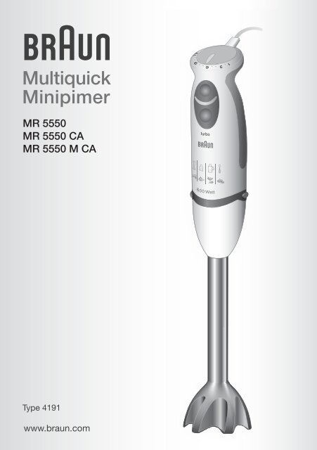 Multiquick Minipimer - Braun Consumer Service spare parts use ...