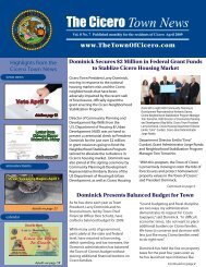 Click here to view the Cicero Town News - The Town of Cicero