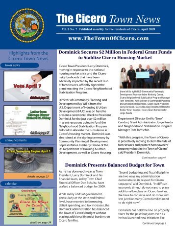 Click here to view the Cicero Town News - The Town of Cicero