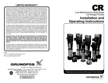Installation and Operating Instructions
