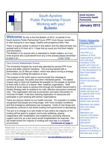 January - NHS Ayrshire and Arran.